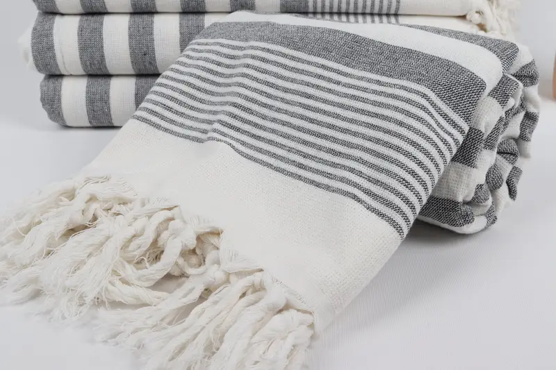 Bridesmaid Gift Towel, Turkish beach towel, Turkish Beach Towel Bulk, Large Turkish Towel, 68x40 Cotton Striped Terry Towel, Best Friend Gift Ideas - 4