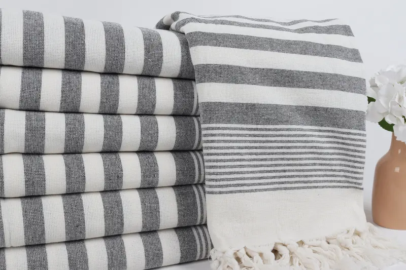 Bridesmaid Gift Towel, Turkish beach towel, Turkish Beach Towel Bulk, Large Turkish Towel, 68x40 Cotton Striped Terry Towel, Best Friend Gift Ideas - 2