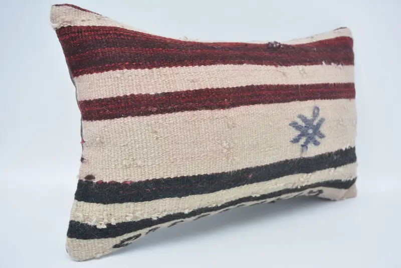 12x20 White Pillow, Vintage Kilim Throw Pillow, Bolster Cushion, Vintage Kilim Pillow, Cushion, Seat Pillow Case, Kilim Cushion Sham - 3