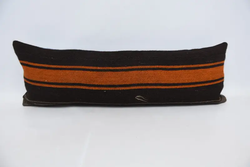 Throw Antique Pillowcase, Orange Cushion Cover, Indoor Striped Pillow Cover - 1
