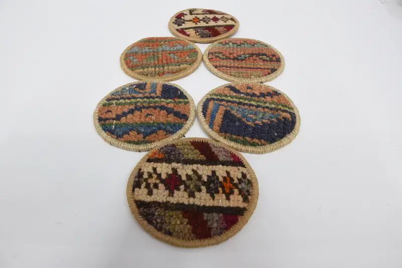 ボヘミアンラウンドコースター、オレンジとブロンズのコースター