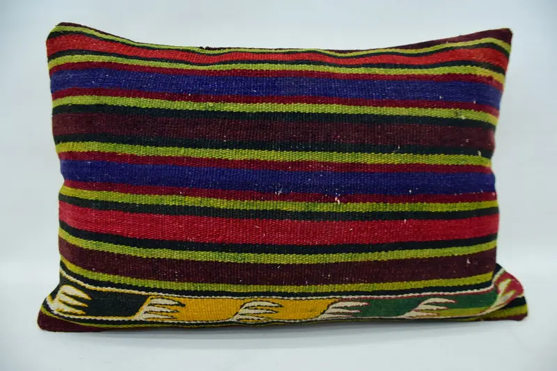 Pillow for Sofa, 16x24 Green Cushion Case, Floor Cushion Cover, Authentic Cushion Cover, Pillow Case, Gift Pillow, Kilim Pillow Cover - 1