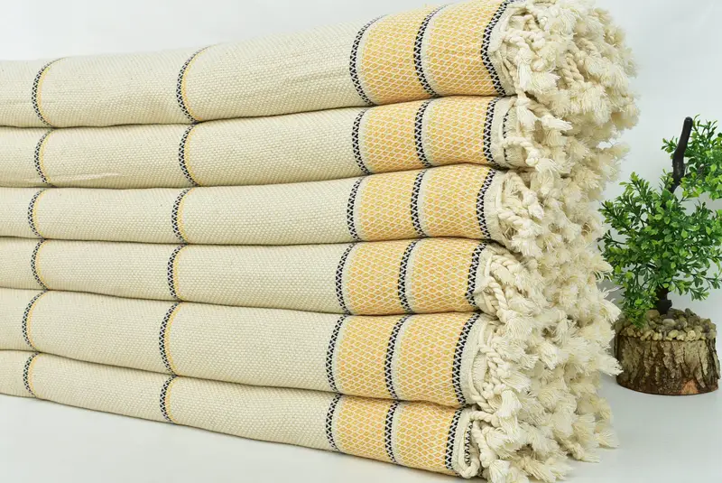 Bachelorette Party Items, Aesthetic Blanket, Monogram Blanket, 104x96 Cotton Striped Towel, Turkish Blanket, Organic Throw, Bedspread, Gifts For Him - 3