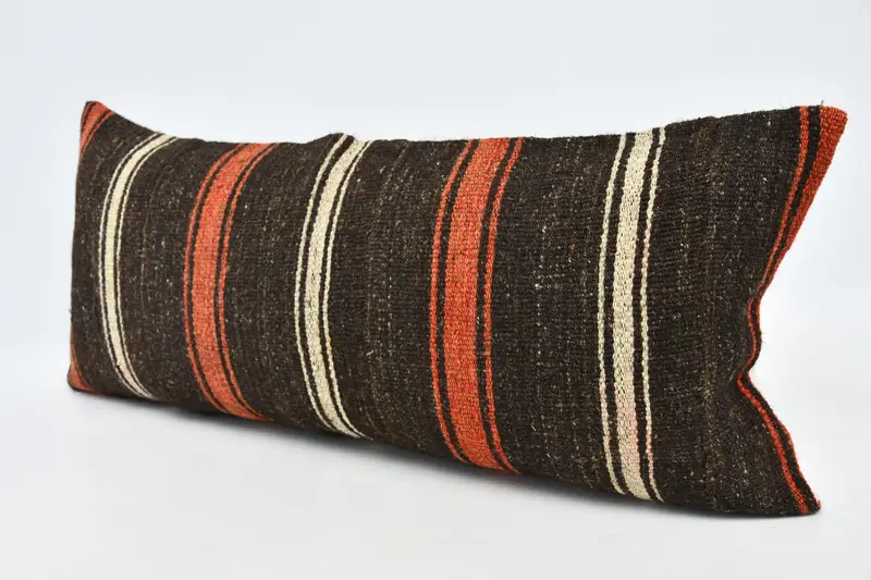 Kilim Pillow Cover, Square Throw Pillow, Interior Designer Pillow, Cushion, 16x36 Brown Pillow Cover, Bohemian Cushion Cushion Cover, Vintage Pillow - 4