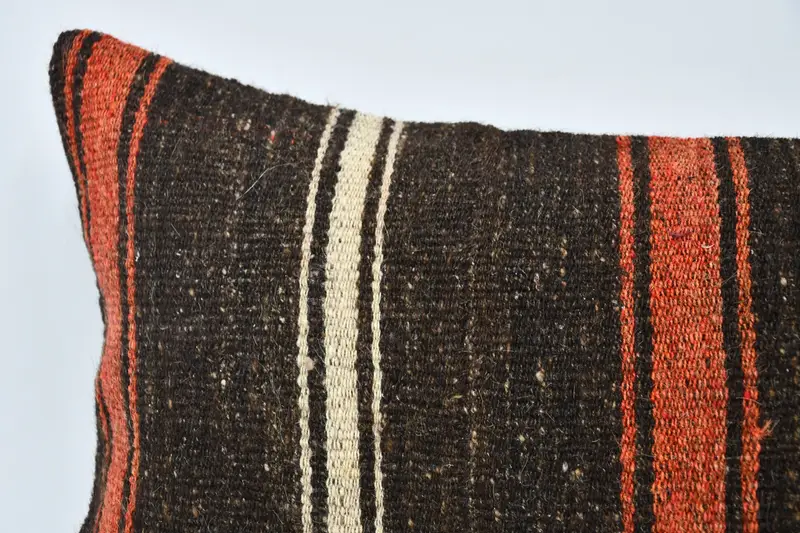 Kilim Pillow Cover, Square Throw Pillow, Interior Designer Pillow, Cushion, 16x36 Brown Pillow Cover, Bohemian Cushion Cushion Cover, Vintage Pillow - 2