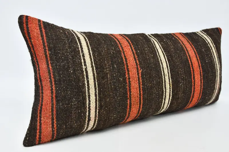 Kilim Pillow Cover, Square Throw Pillow, Interior Designer Pillow, Cushion, 16x36 Brown Pillow Cover, Bohemian Cushion Cushion Cover, Vintage Pillow - 3