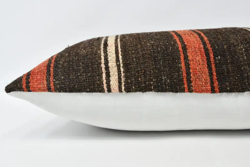 Kilim Pillow Cover, Square Throw Pillow, Interior Designer Pillow, Cushion, 16x36 Brown Pillow Cover, Bohemian Cushion Cushion Cover, Vintage Pillow - 5