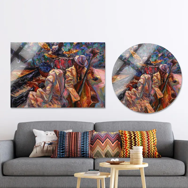 Caz Kulübü Kanvası: Canlı Müzik Odası Sahne Baskısı