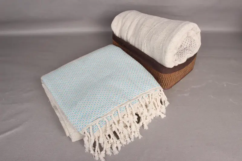 Bedspread, 96x96 Cotton Polka Dot Towel, Wedding Hand Made Gift, Welcome Wedding Gift, Organic Beach Blanket, Custom Wedding Gifts, Custom Blanket - 6
