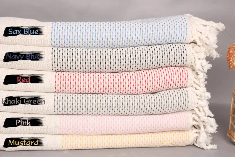 Bedspread, 96x96 Cotton Polka Dot Towel, Wedding Hand Made Gift, Welcome Wedding Gift, Organic Beach Blanket, Custom Wedding Gifts, Custom Blanket - 2