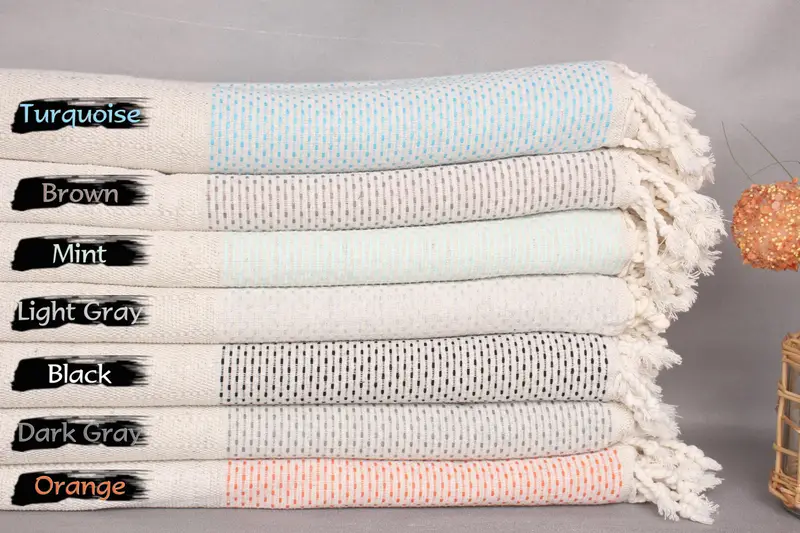 Bedspread, 96x96 Cotton Polka Dot Towel, Wedding Hand Made Gift, Welcome Wedding Gift, Organic Beach Blanket, Custom Wedding Gifts, Custom Blanket - 1
