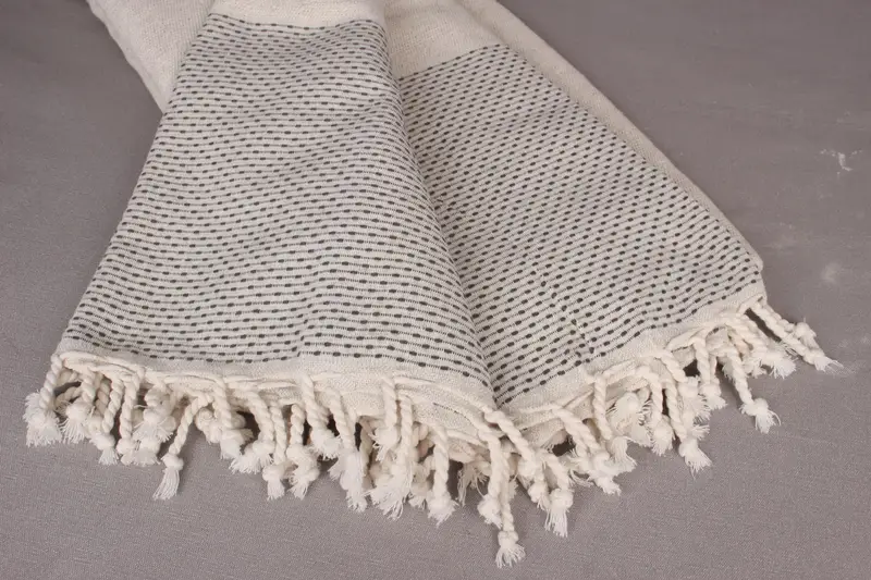 Bedspread, 96x96 Cotton Polka Dot Towel, Wedding Hand Made Gift, Welcome Wedding Gift, Organic Beach Blanket, Custom Wedding Gifts, Custom Blanket - 8