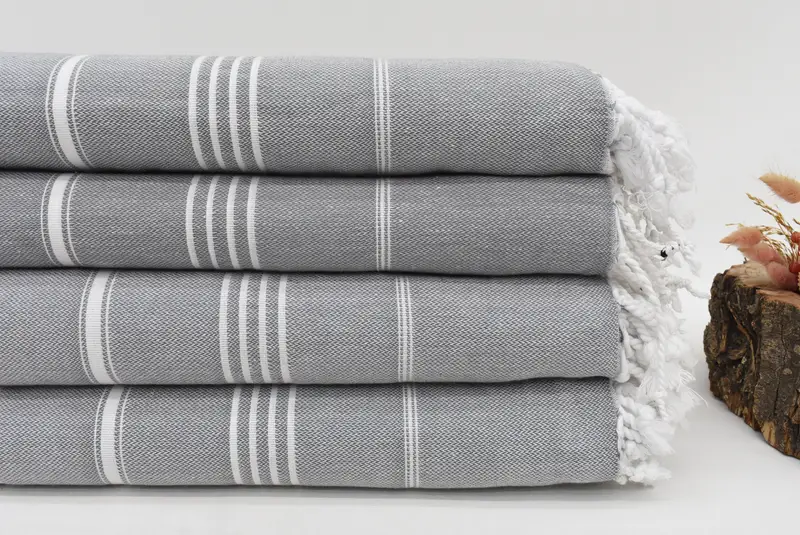 Beach Bachelorette Party Favors, Dark Gray Striped Throw, 95x79 Inches