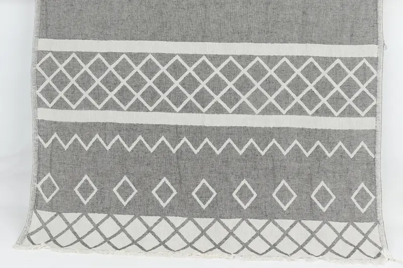 Bachelorette Party Gift Turkish Beach Towel Geometric Monogram 36x63 Inches