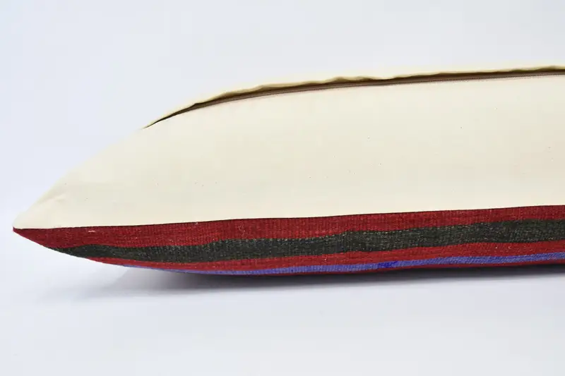 Cushion Cover, Turkish Corner Cushion Cover, Turkish Kilim Pillow, Interior Designer Pillow, 16x48 Red Cushion Case, Throw Kilim Pillow - 6
