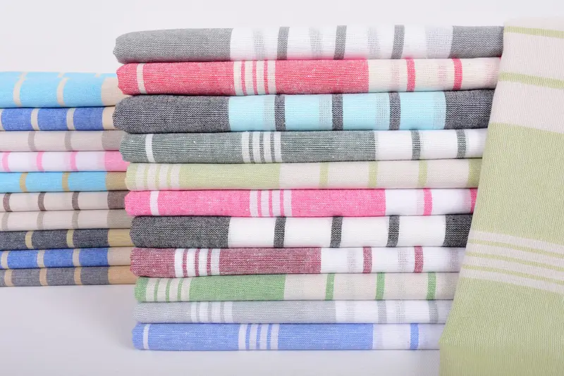 Beach Towel Bulk Custom Organic Cotton Beige Striped, 67x36 Inches