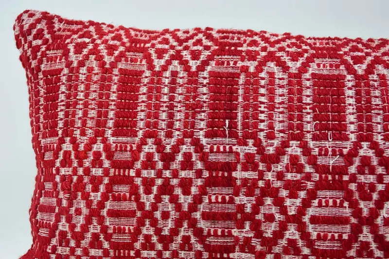 12x48 Red Pillow Sham, Cushion Case, Decorative Cushion Case, Pillow for Couch, Boho Pillow Sham Cover, Vintage Kilim Throw Pillow - 2