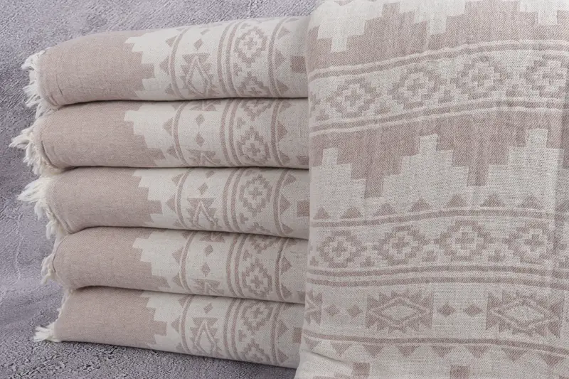Oversized Beach Towel, Monogram Blanket, Anniversary Gift For Her, Bridesmaid Gifts, 92x80 Cotton Kilim Towel, Aesthetic Blanket, Wedding Favors - 1