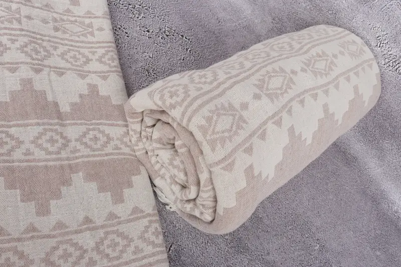 Oversized Beach Towel, Monogram Blanket, Anniversary Gift For Her, Bridesmaid Gifts, 92x80 Cotton Kilim Towel, Aesthetic Blanket, Wedding Favors - 8