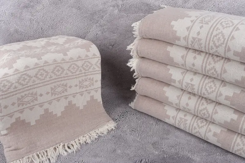 Oversized Beach Towel, Monogram Blanket, Anniversary Gift For Her, Bridesmaid Gifts, 92x80 Cotton Kilim Towel, Aesthetic Blanket, Wedding Favors - 3
