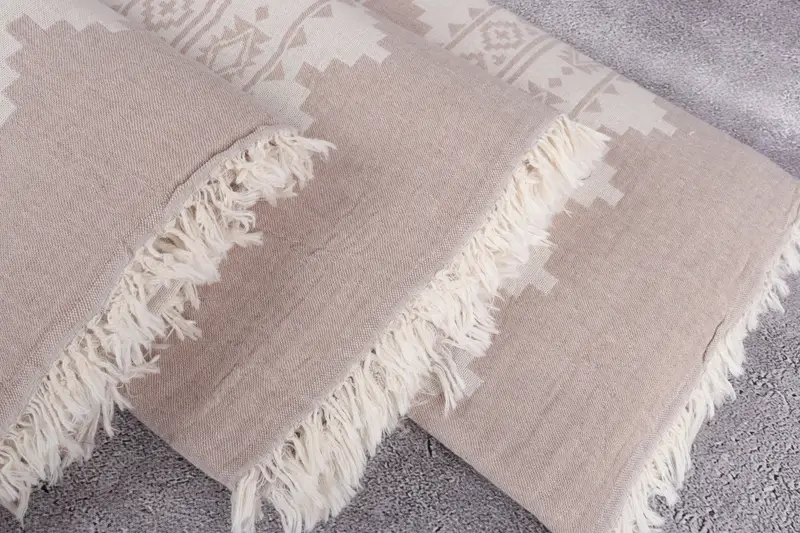 Oversized Beach Towel, Monogram Blanket, Anniversary Gift For Her, Bridesmaid Gifts, 92x80 Cotton Kilim Towel, Aesthetic Blanket, Wedding Favors - 5