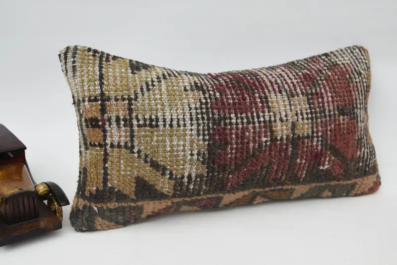 Vintage Kilim Throw Pillow, Pillow, 8x16 Brown Pillow Case, Vintage Kilim Pillow, Pillow for Sofa, Handmade Cushion Cover, Hippie Throw Pillow Case - 2