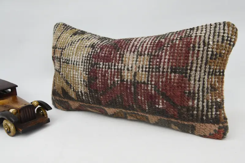 Vintage Kilim Throw Pillow, Pillow, 8x16 Brown Pillow Case, Vintage Kilim Pillow, Pillow for Sofa, Handmade Cushion Cover, Hippie Throw Pillow Case - 3