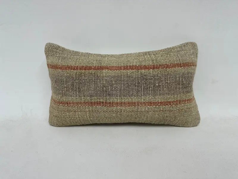 Pillow for Couch, 8x16 Beige Cushion Cover, Cushion Case, Retro Throw Pillow Case, Kilim Cushion Sham, Turkish Kilim Pillow, Boho Chic Pillow Case - 1