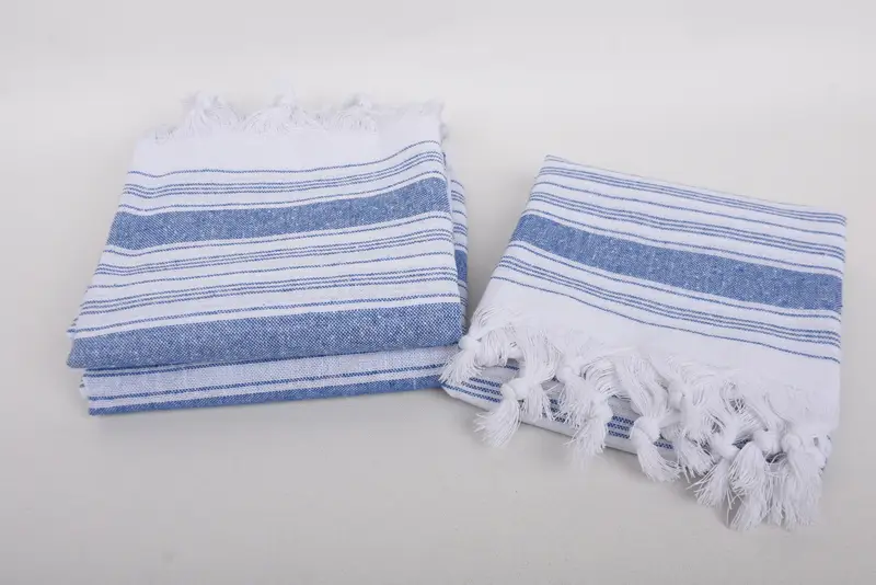 Bridesmaid Gift, Sand-resistant Turkish towel for the beach, Lightweight towel, 68x32 Cotton Striped Towel, Custom Wedding Gift, Handmade Gift - 7