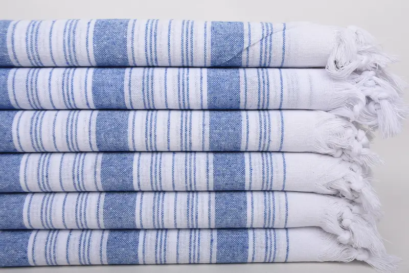 Bridesmaid Gift, Sand-resistant Turkish towel for the beach, Lightweight towel, 68x32 Cotton Striped Towel, Custom Wedding Gift, Handmade Gift - 3