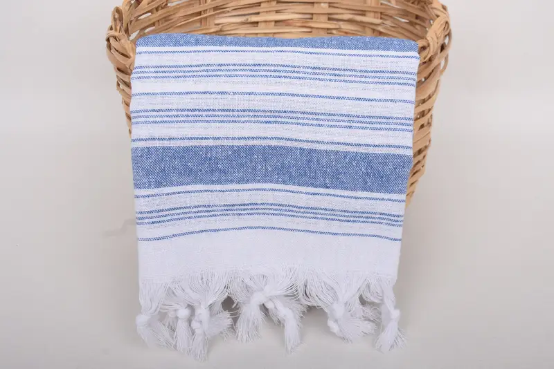 Bridesmaid Gift, Sand-resistant Turkish towel for the beach, Lightweight towel, 68x32 Cotton Striped Towel, Custom Wedding Gift, Handmade Gift - 5