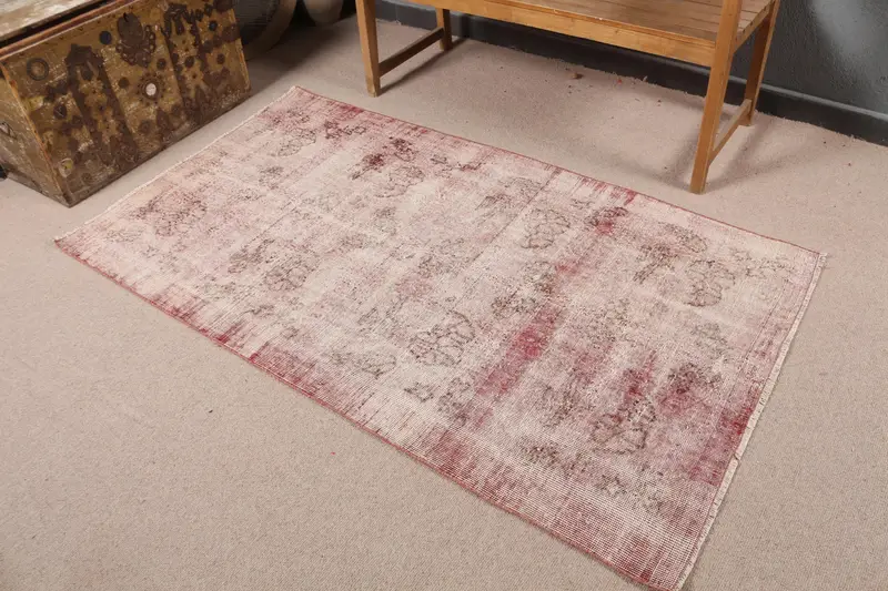 Türk Halısı, Accent 3.4x6.1 ft Halı, Oushak Kırmızı Soyut Halı - 1