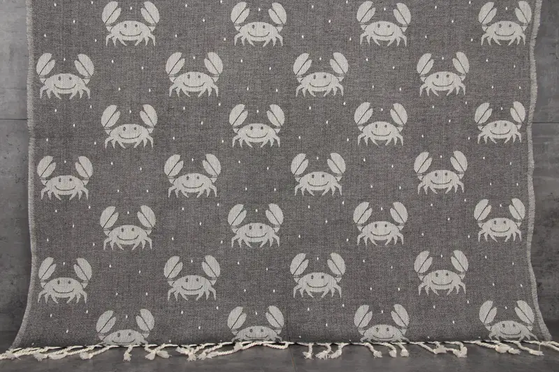 Monogrammed Beach Towel Turkish Cotton Black Animal Print, 40x67 Inches