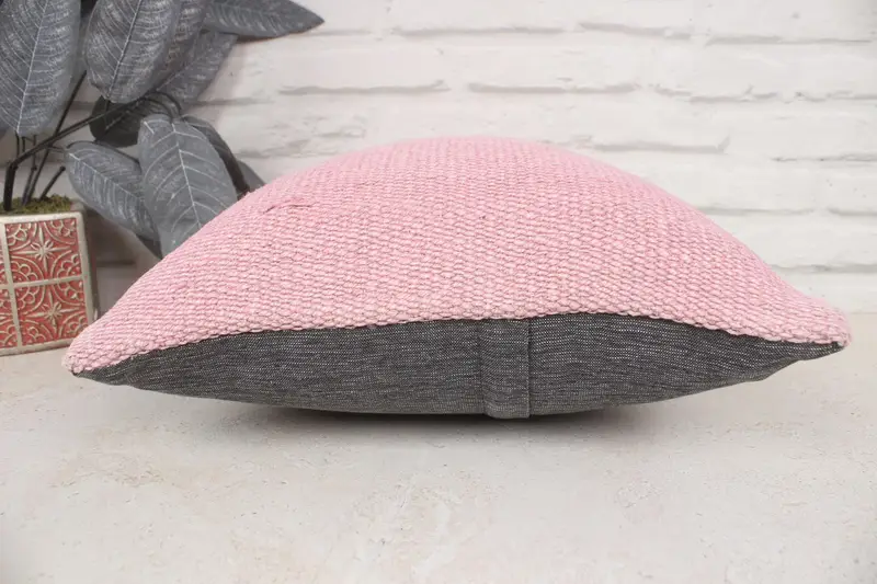 Home Decor Pillow, 14x14 Pink Cushion Cover, Ethnical Kilim Rug Pillow, Cushion, Gift Pillow, Cotton Cushion, Decorative Bolster Cushion Cover - 5