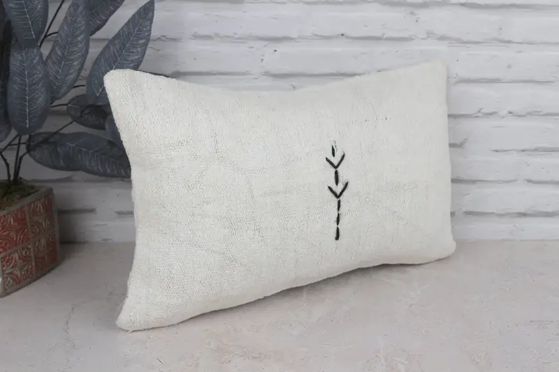 12x20 White Pillow, Cushion Case, Ethnic Pillow Case, Kilim Pillow Cover, Interior Designer Pillow, Oriental Pillow Sham, Turkish Kilim Pillow - 3