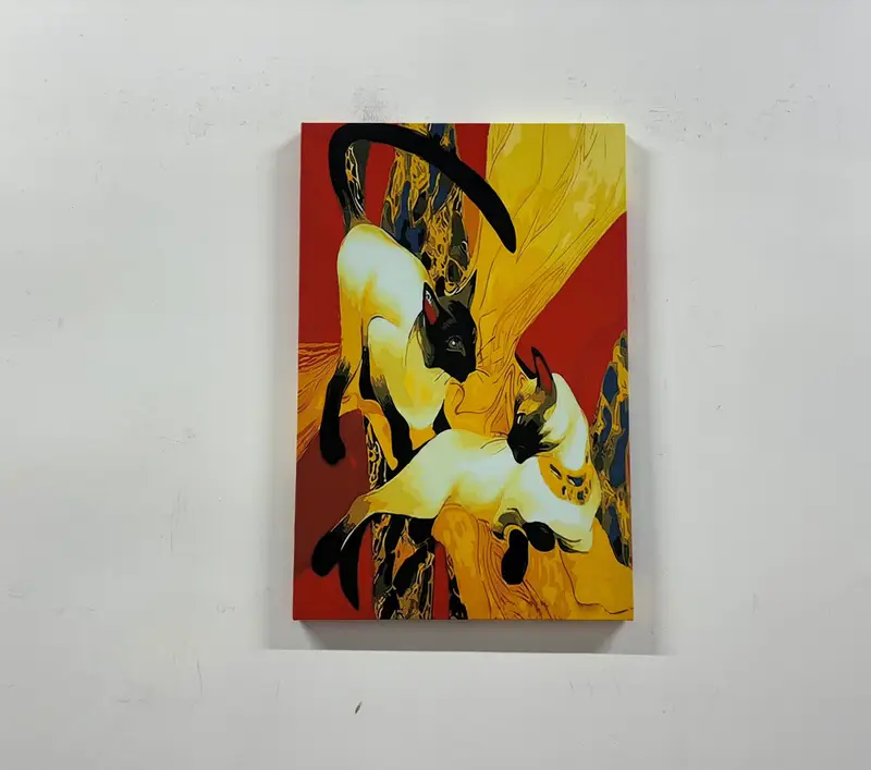 Gustav Klimt, Siamese Cats, Klimt Painting, Siamese Cats Canvas, Klimt Painting, Reproduction Wall Art, Famous Wall Art, Cat Painting, - 1