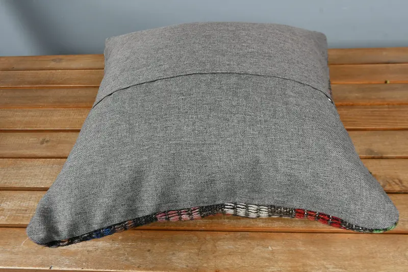 Art Deco Cushion Cover, Neutral Throw Cushion Cover, Turkish Kilim Pillow, Gift Pillow, 16x16 Red Pillow Cover, Boho Pillow Sham Cover, Cushion Case - 5