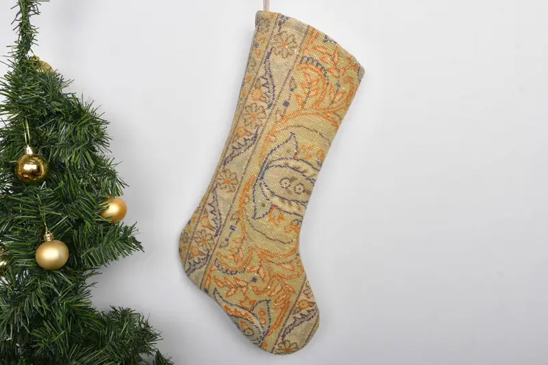 Noel Süsleri Desen, 7 İnç Genişliğinde Kişiselleştirilmiş Noel Çorabı
