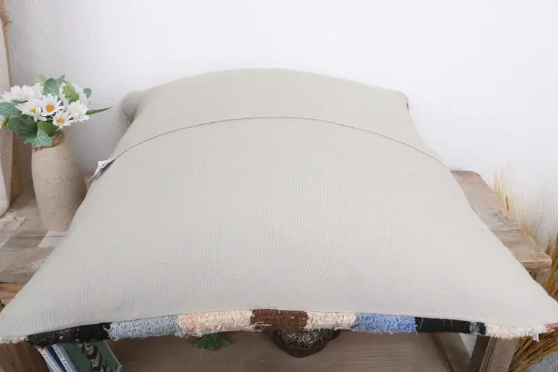 Pillow Case, Luxury Pillow Case, Antique Pillows, Vintage Kilim Pillow, 20x20 White Cushion Case, Armchair Cushion, Ethnical Kilim Rug Pillow - 7