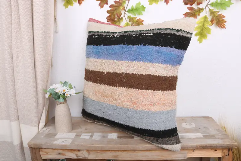 Pillow Case, Luxury Pillow Case, Antique Pillows, Vintage Kilim Pillow, 20x20 White Cushion Case, Armchair Cushion, Ethnical Kilim Rug Pillow - 4