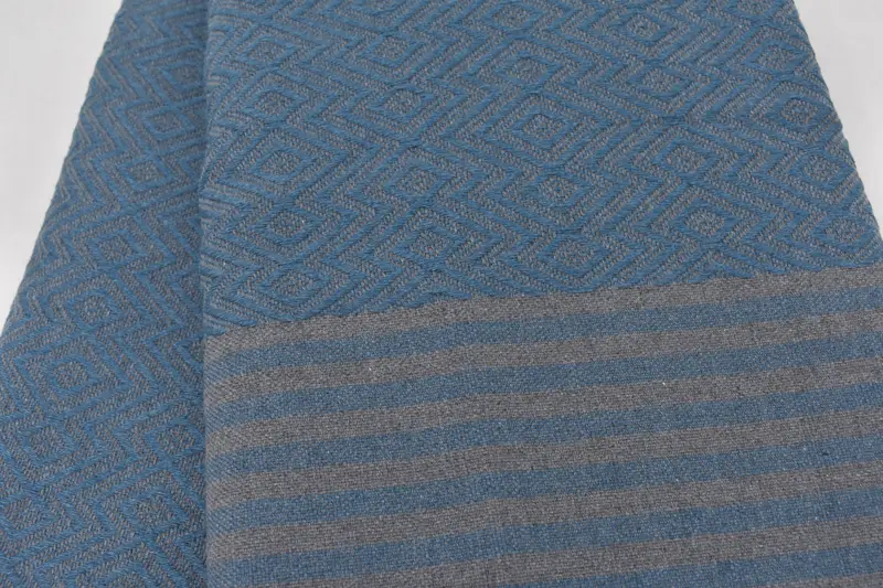 Cotton Bedspread, Beach Theme Wedding Gift, Throw Blanket, Turkish Cotton Blanket, Tablecloth, Bridal Shower Gift, 104x80 Cotton Diamond Towel - 5