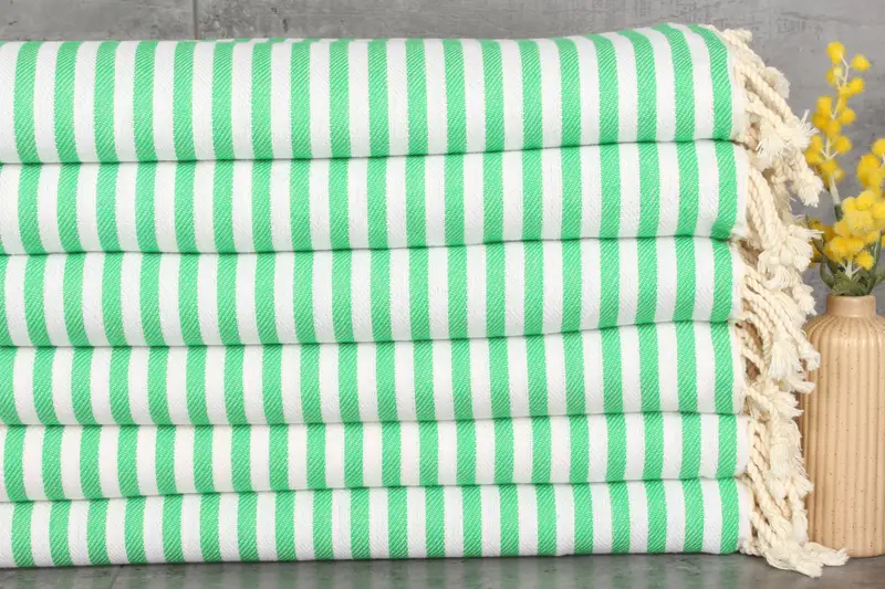 Extra Large Tablecloth, Bridesmaid Gifts, Turkish Towel Blanket, Woven Throw Blanket, Home Gift, Bedspread, 104x76 Cotton Striped Towel - 1