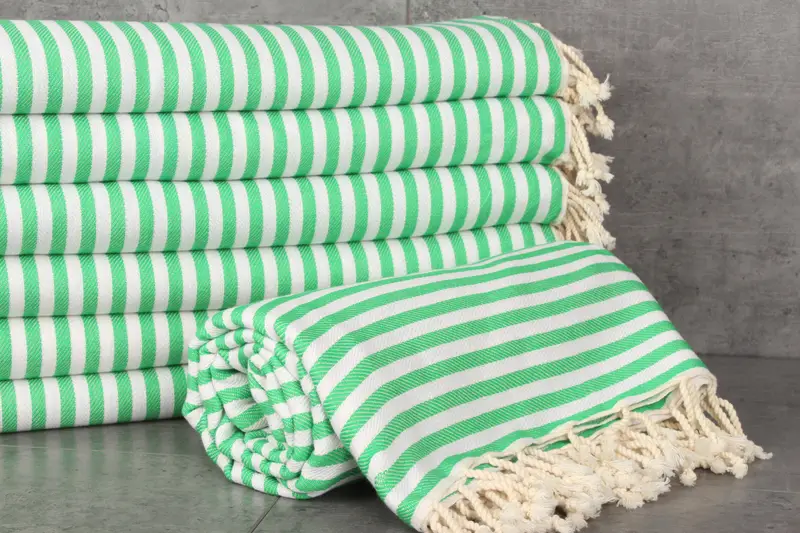 Extra Large Tablecloth, Bridesmaid Gifts, Turkish Towel Blanket, Woven Throw Blanket, Home Gift, Bedspread, 104x76 Cotton Striped Towel - 2