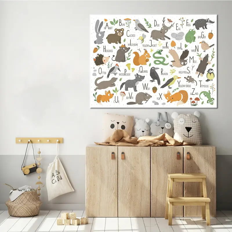 Animal Alphabet Canvas Print, Room Decor, Classroom Decor, Perfect Animal Gift for Kids, Educational Wall Art, ABC Nursery Wall Art - 2