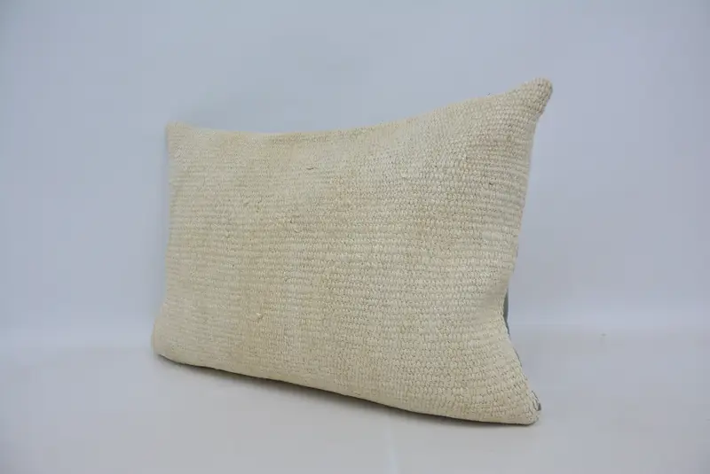 Gift Pillow, Handmade Throw Pillow Cover, Cushion, Living Room Throw Pillow, Vintage Kilim Pillow, 20x28 White Cushion, Turkish Pillow - 4