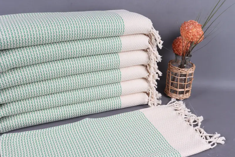 Face Towel Turkish Tea Towels Green Napkin Diamond Towel, 20x40 Inches