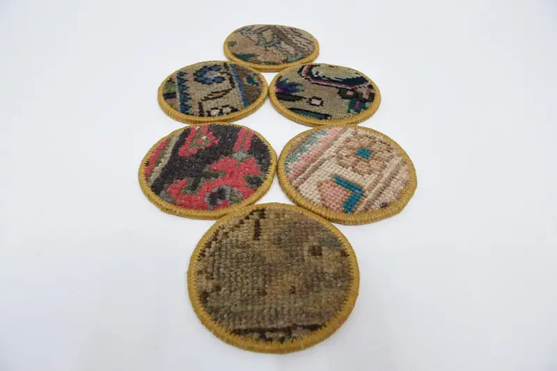 ボヘミアン ブラウン & ブロンズ ラウンド コースター、ユニークなボヘミアン コースター