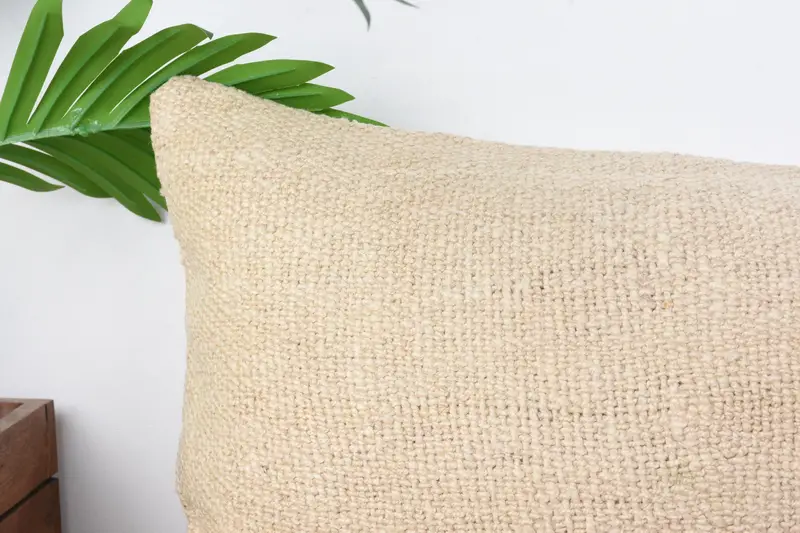 Authentic Pillow Case, Decorative Cushion Cover, Kilim Pillow, Turkish Kilim Pillow, 12x24 Beige Pillow, Vintage Kilim Throw Pillow, Cushion Case - 2