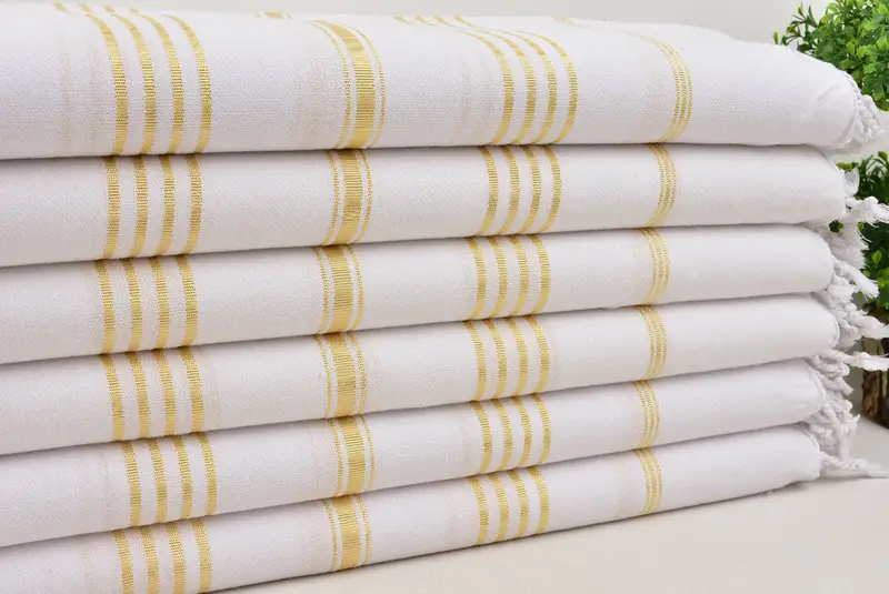 70x40 Cotton Striped Towel, Gift For Him, Scarf Towel, Bridesmaid Gift Towel, Home Decor Towel, Yoga Towel, Peshtemal Towel, Peshtemal Towel USA - 3