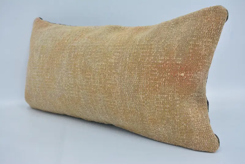 Boho Pillow Sham Cover, Decorative Bolster Pillow Cover, 12x24 Beige Pillow Case, Pillow Cover, Antique Pillows, Vintage Kilim Pillow - 4